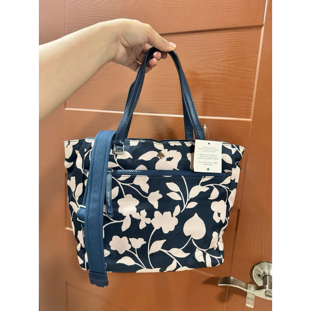 ORIG & IMPORTED KS Jae Garden Vine Medium Satchel Nylon Floral Bag