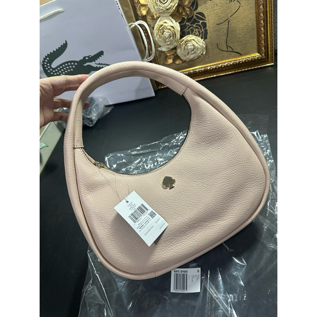 ORIG & IMPORTED KS Kayla Hobo Crescent Shoulder Bag Pink/Beige