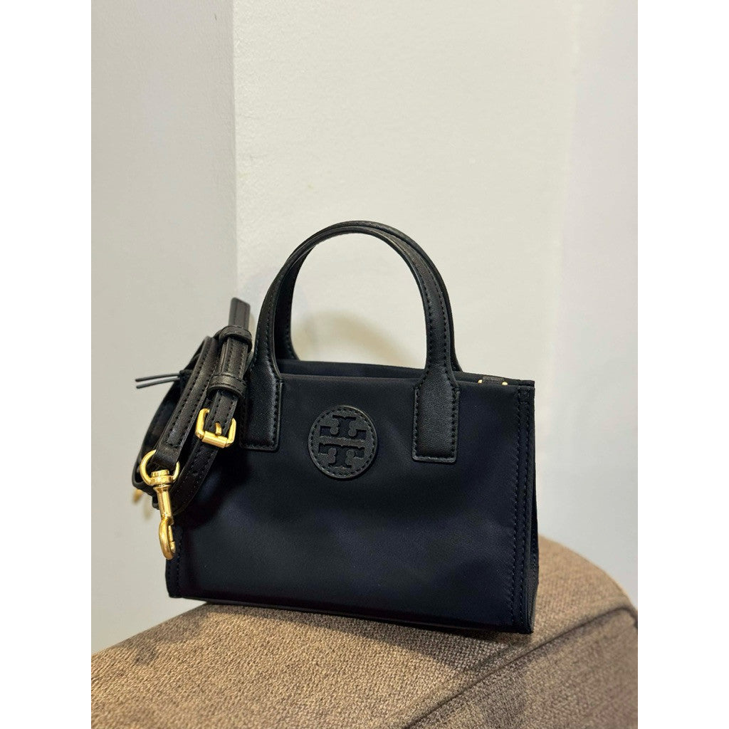 ORIG Preloved TB Mini Ella Nylon Tote Phone Bag in Black/Green