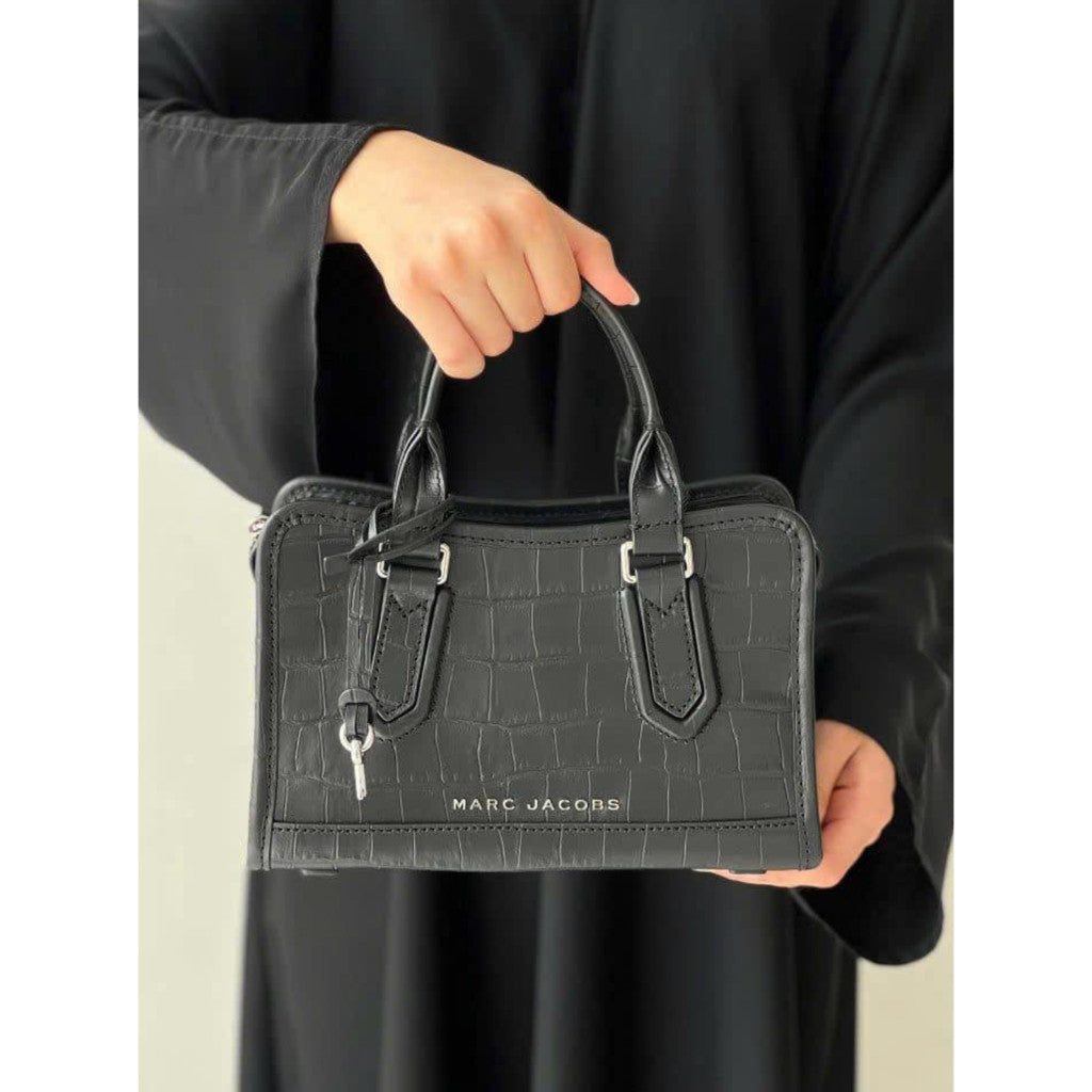 ORIG & IMPORTED MJ Croc Drifter Small Satchel Bag In Black
