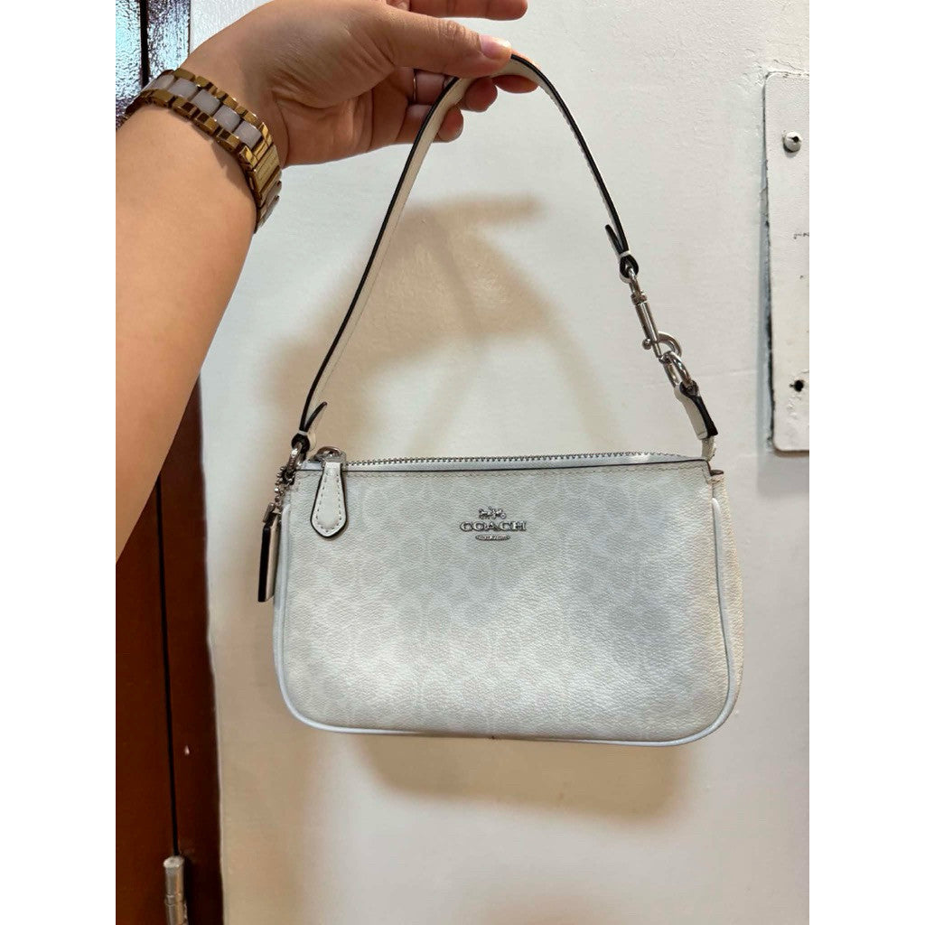 ORIG Preloved CCH Nolita 19 In Colorblock Micro Signature Canvas White Small Bag