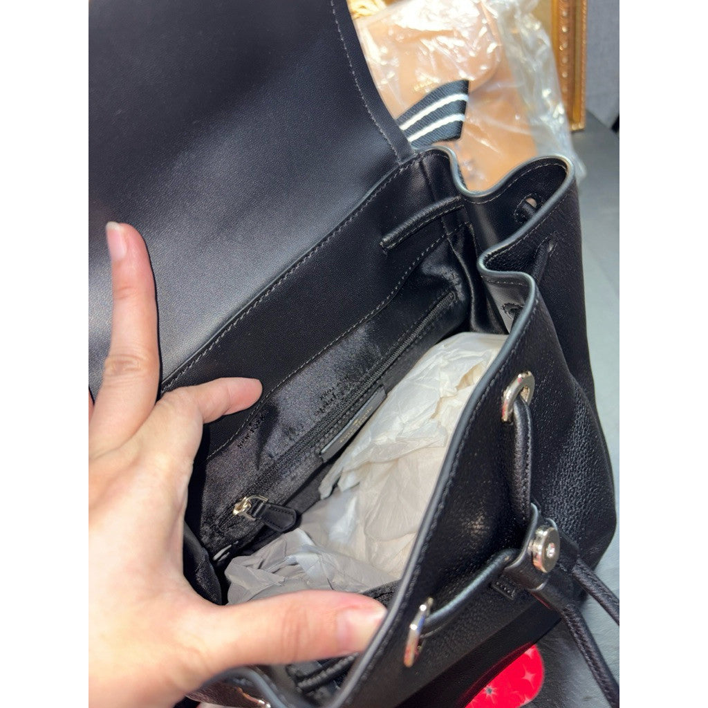 ORIG & IMPORTED KS Rosie Flap Backpack Black Bag with Wallet