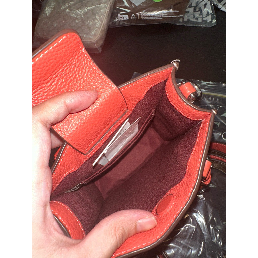 ORIG & IMPORTED CCH Signature North South Mini Tote Khaki Orange Phone Bag