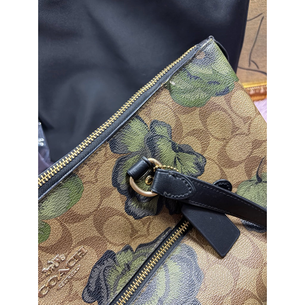 ORIG Preloved CCH Gallery Tote Brown Bag with Floral