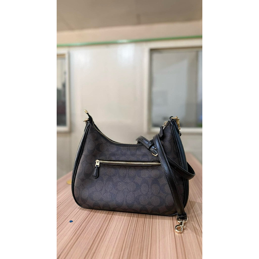 ORIG Preloved RARE CCH Teri Hobo Brown Bag In Signature Canvas