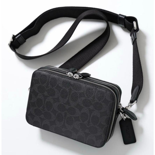 ORIG & IMPORTED Coach Retail Charter 19 Silver Hardware Crossbody Men's Black Bag