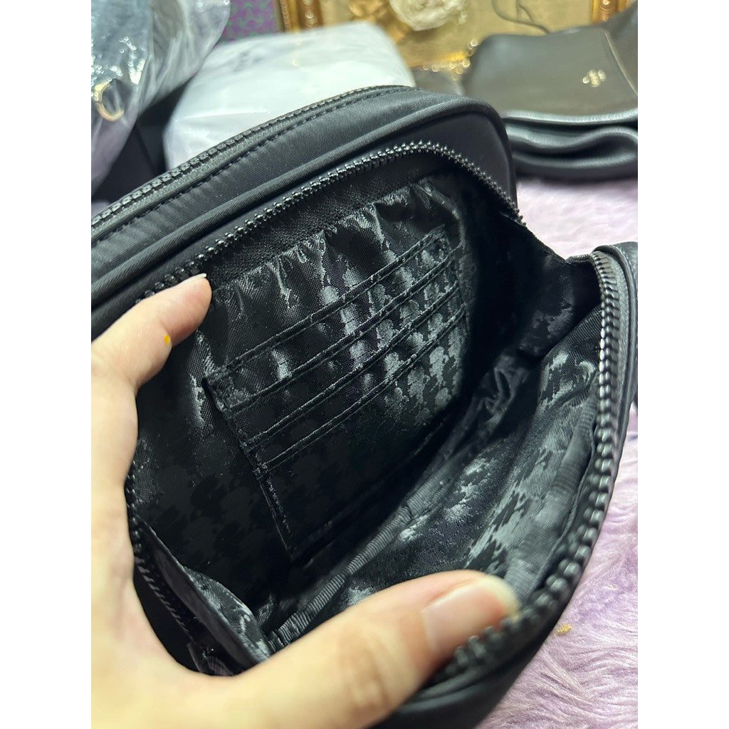 ORIG Preloved Karl Lagerfeld KL Convertible Nylon Black Belt Crossbody Bag