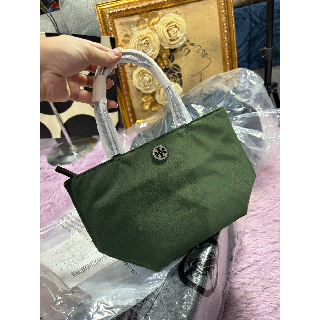 ORIG & IMPORTED TB Burch Nylon Mini Nylon Tote Crossbody Bag in Basil Green