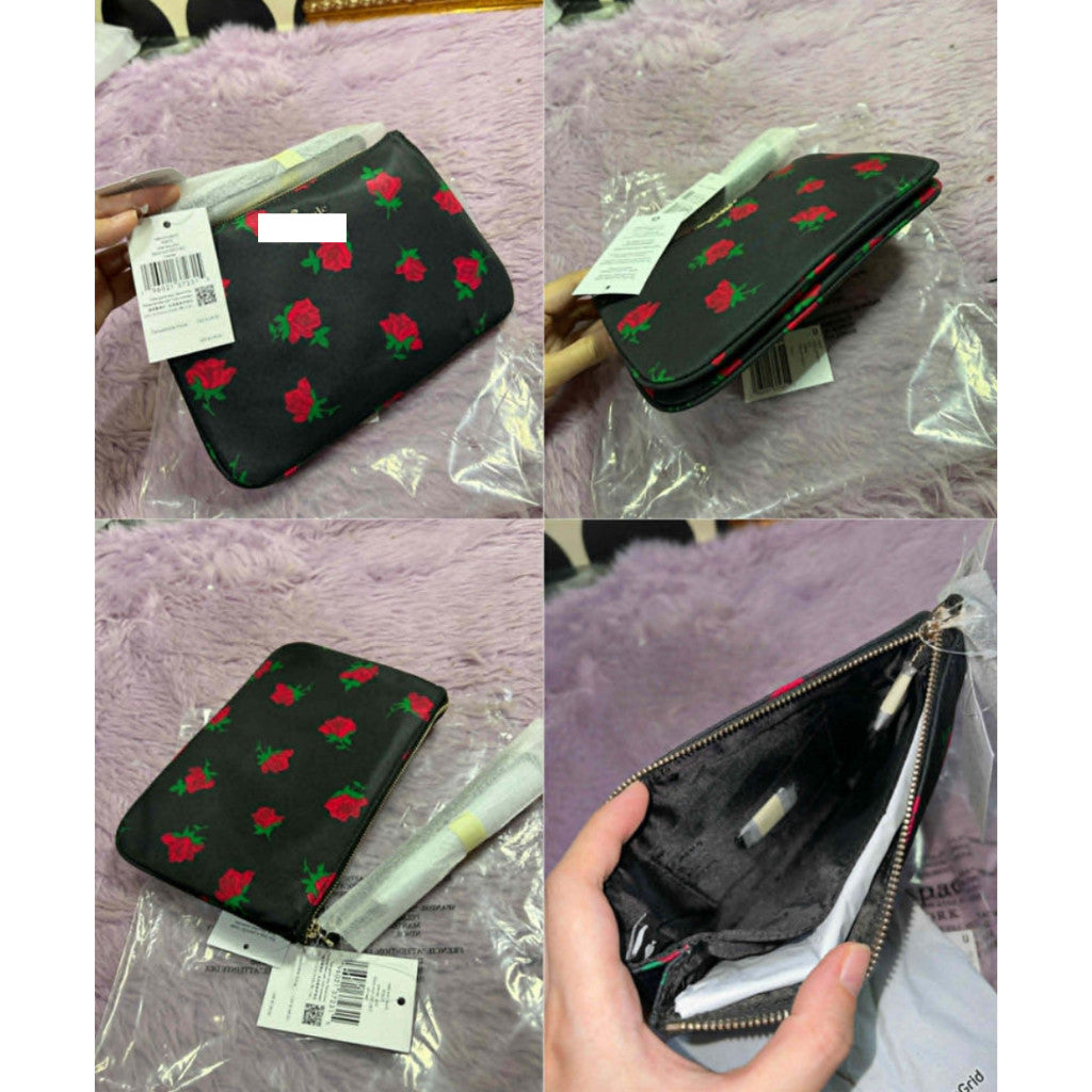 ORIG KSNY Chelsea Medium Nylon Wristlet Wallet Black/Green/Floral