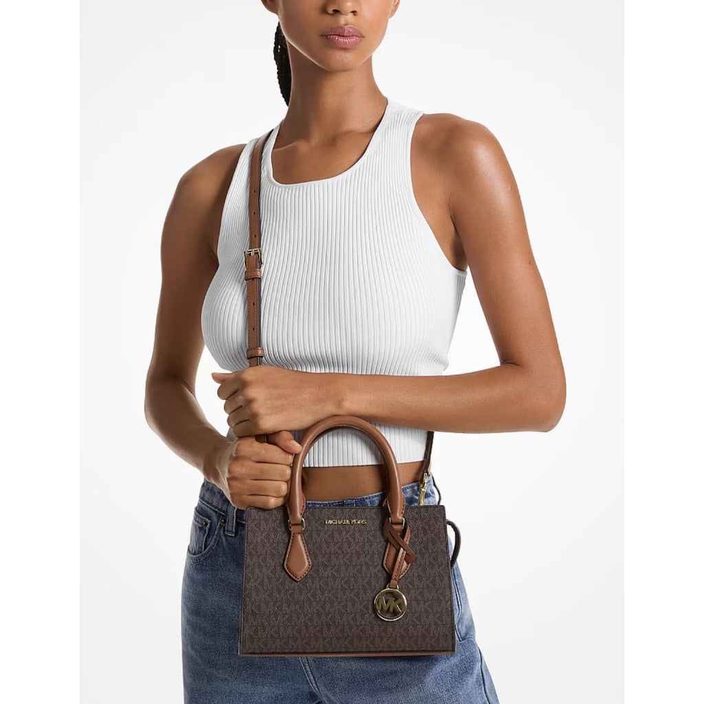 ORIG & IMPORTED MK Sheila Small Signature Logo Satchel Brown Bag