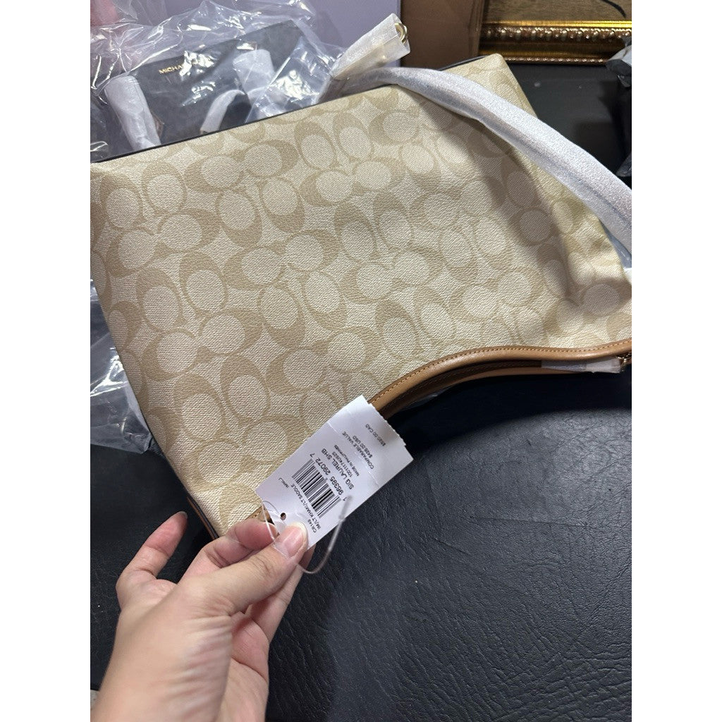 ORIG & IMPORTED CCH Medium Laurel Shoulder Bag In Light Khaki/Light Saddle