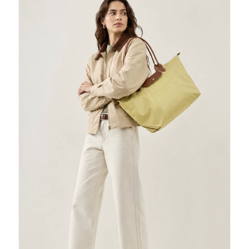 ORIG & IMPORTED PISTACHIO GREEN Longchamp LC Le Pliage Nylon Tote Bag