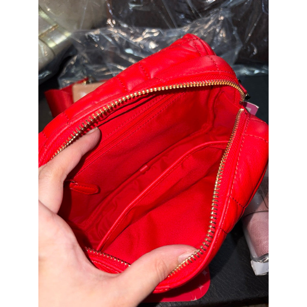 ORIG & IMPORTED KS Softwhere Quilted Leather Small Convertible Crossbody Red Bag