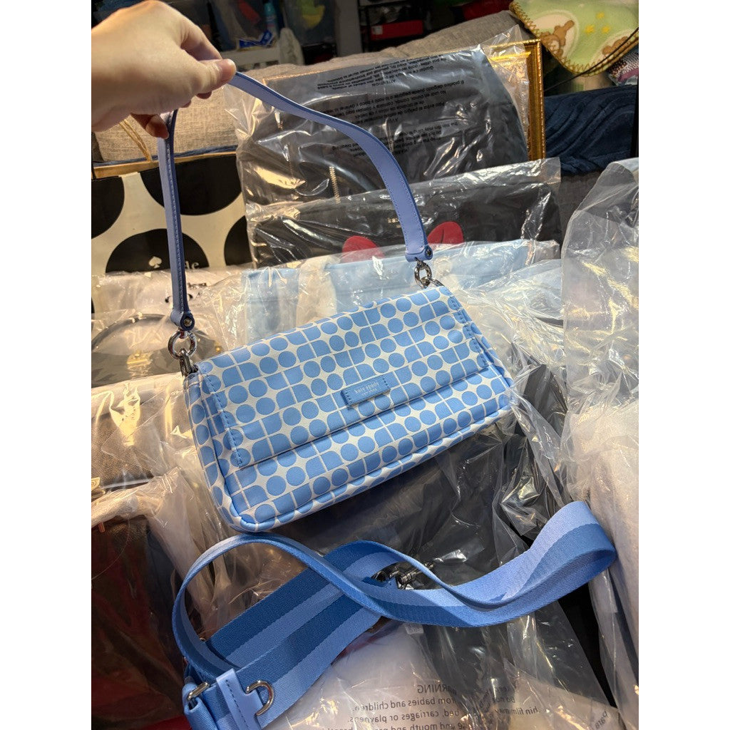 ORIG & IMPORTED KS Retail Noel Jacquard Convertible Crossbody Nylon/Fabric Blue Bag