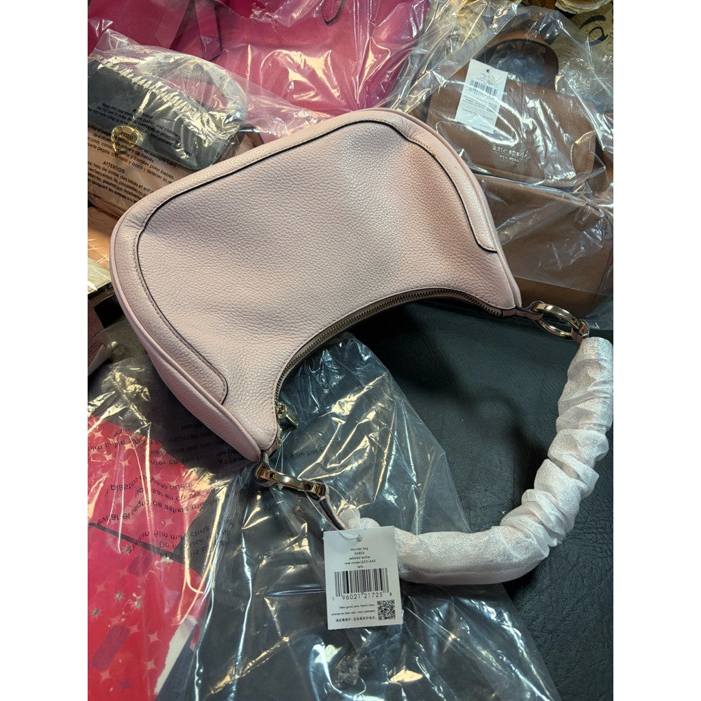 ORIG & IMPORTED KS Leila Pebbled Leather Shoulder Hobo Pink Bag