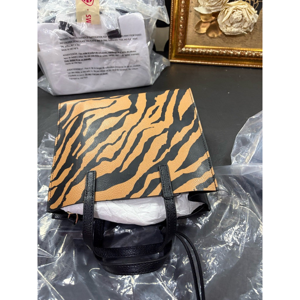ORIG & IMPORTED MJ Tiger Stripe Print Mini Grind Tote Bag in Black