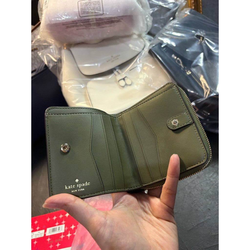 ORIG Preloved KS Small Zip Around Wallet in Enchanted Green