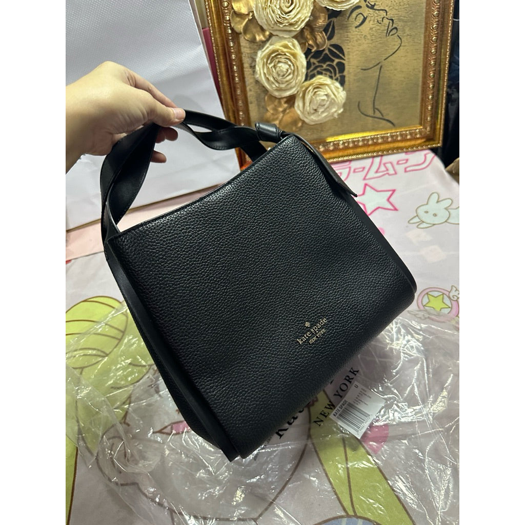 ORIG & IMPORTED KS Knott Convertible Carryall Black Satchel Bag