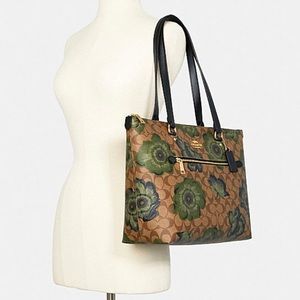 ORIG Preloved CCH Gallery Tote Brown Bag with Floral