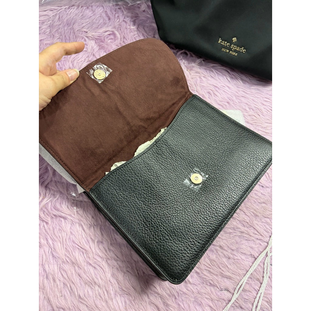 ORIG & IMPORTED RARE CCH F80836 Jade Flap Crossbody With Signature Canvas Brown/Black Bag