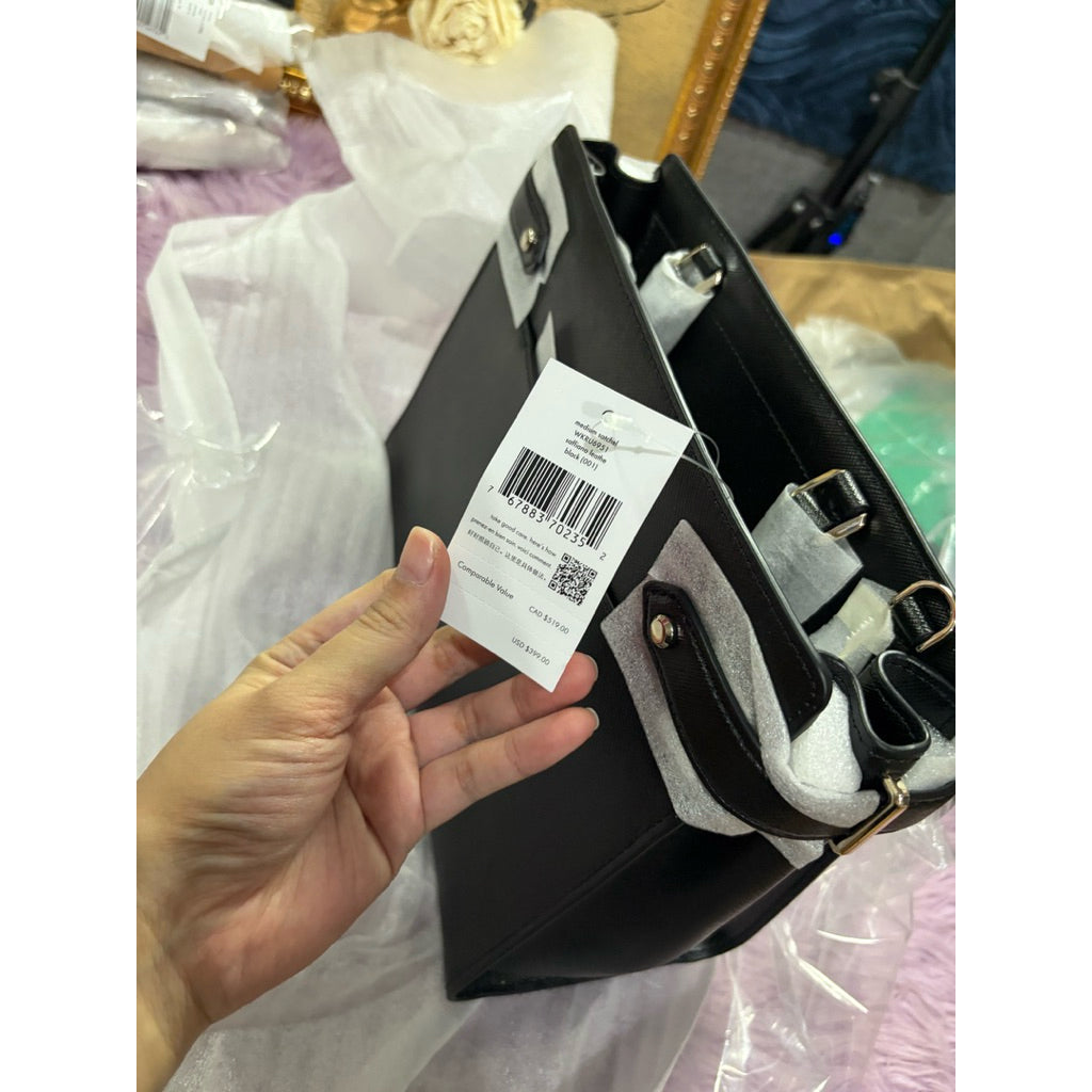ORIG & IMPORTED KS Staci Medium Satchel Black Bag