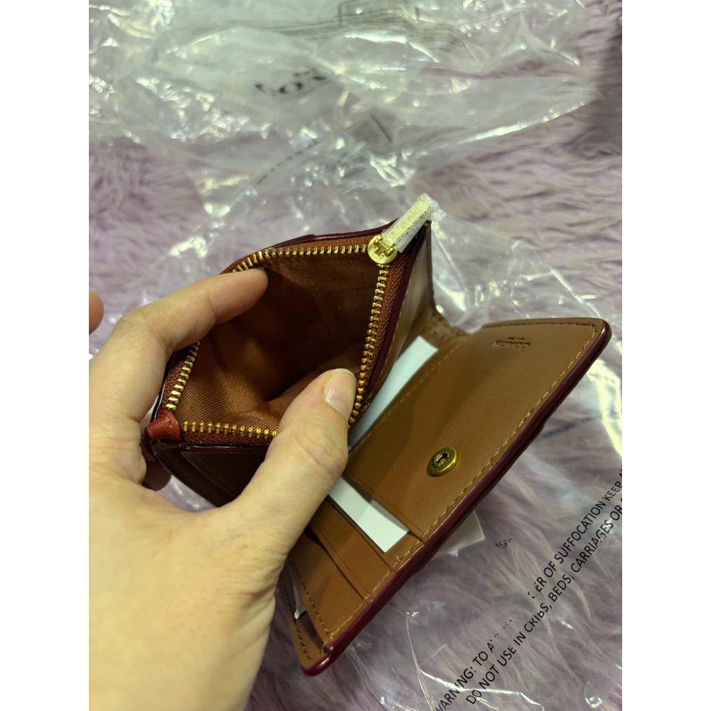 ORIG & IMPORTED Retail CCH Bifold Snap Black/Tan Brown Wallet In Signature Canvas