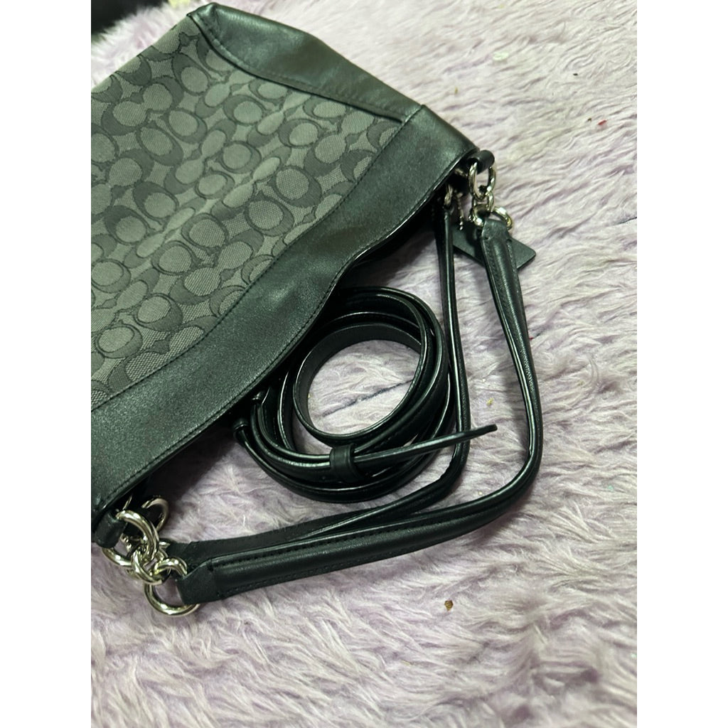 ORIG Preloved CCH Small Lexy Shoulder Black Signature Canvas Bag