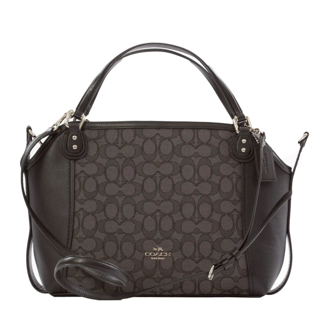 ORIG Preloved Coach Edie Signature Jacquard 28 Shoulder Bag, Black