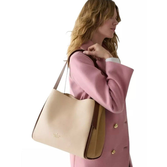 ORIG & IMPORTED KS Knott Colorblock Convertible Carryall Satchel Beige Bag