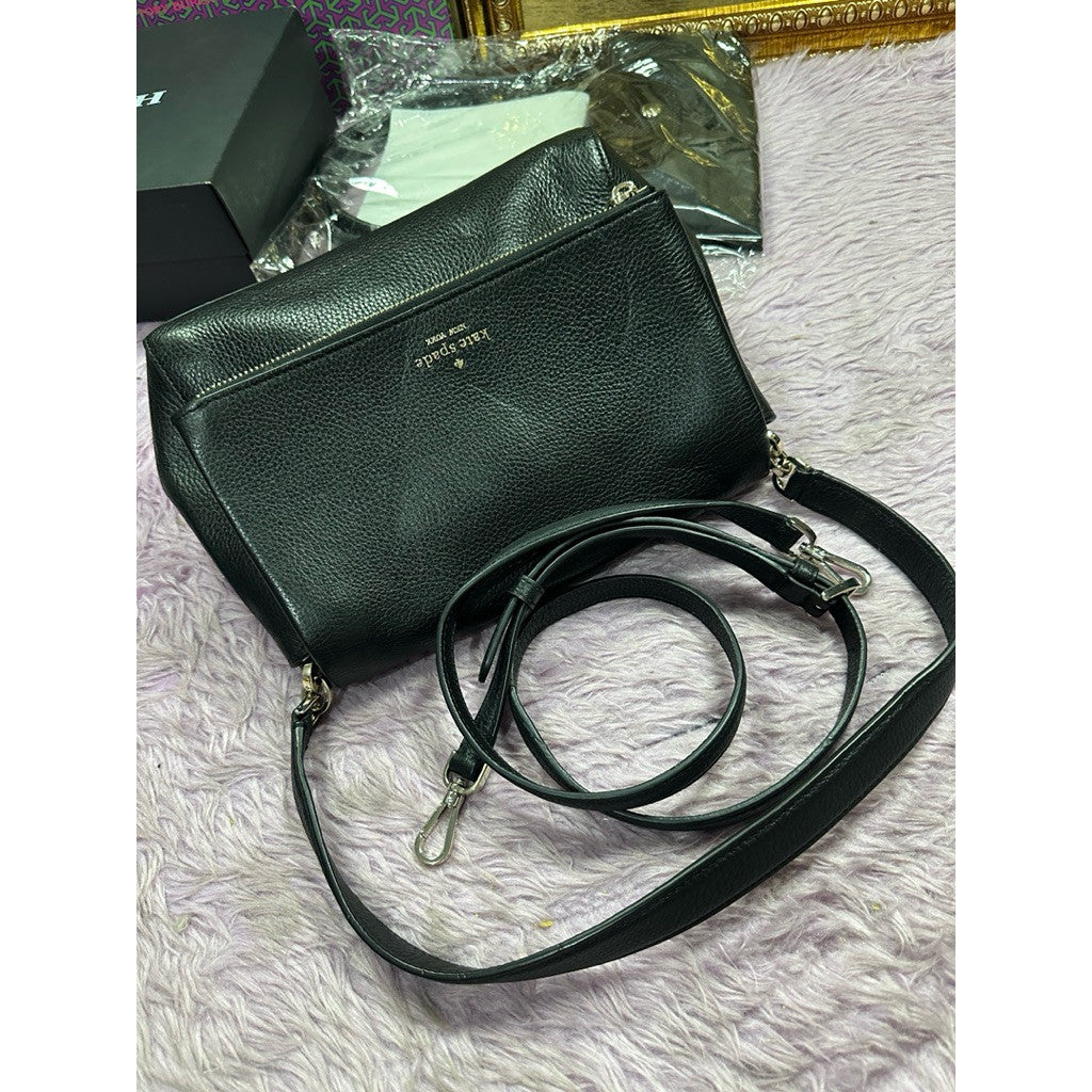 ORIG Preloved KS Leila Medium Flap Shoulder Bag Black