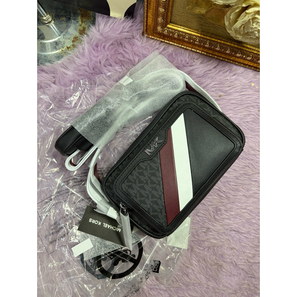 ORIG & IMPORTED MK Rivington Striped Logo Camera Bag with pouch