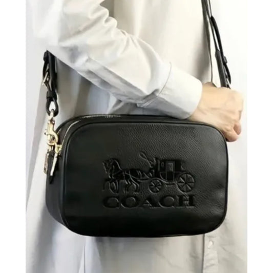 ORIG Preloved CCH Jes Crossbody Carriage Logo Black Camera Double Zip Bag