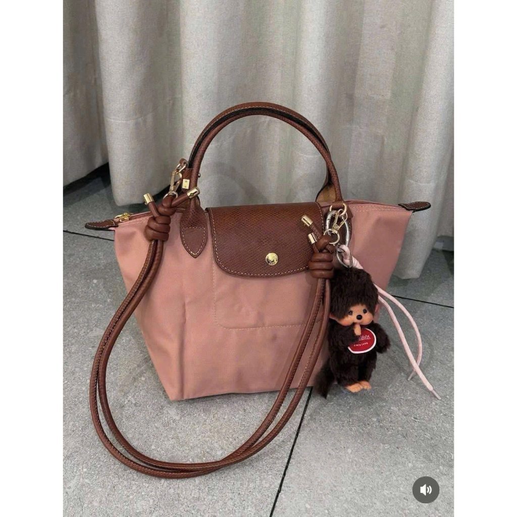 ORIG & IMPORTED ROSETTE PINK Longchamp LC Le Pliage Nylon Tote Bag