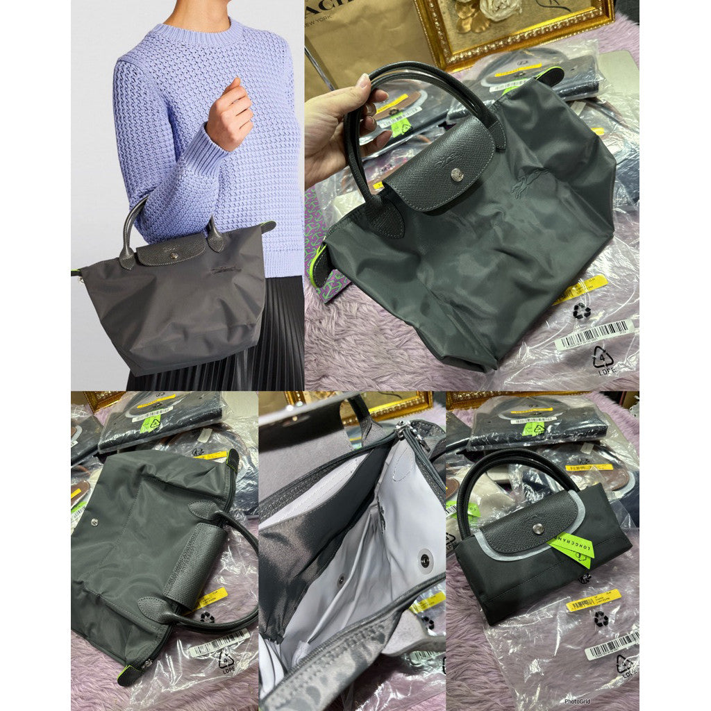 ORIG & IMPORTED GRAPHITE GRAY Longchamp LC Le Pliage Nylon Tote Bag