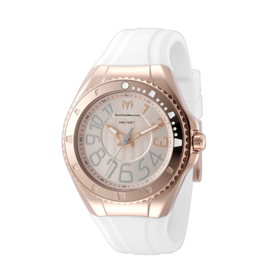 ORIG & IMPORTED Technomarine Lusso Mare 38mm TM-225048 White Strap Lady's Watch