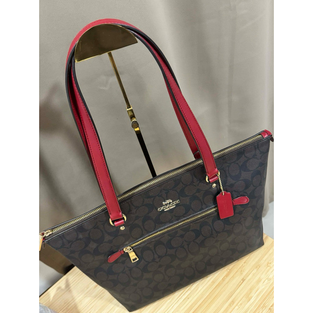ORIG Preloved CCH Gallery Large Tote Bag In Brown/Red