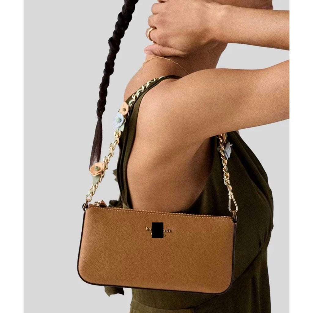 ORIG & IMPORTED KS Gemini Floral Strap Shoulder Brown Bag
