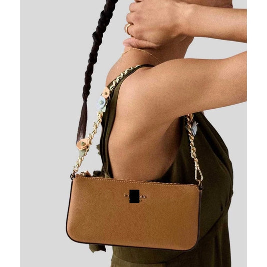 ORIG & IMPORTED KS Gemini Floral Strap Shoulder Brown Bag