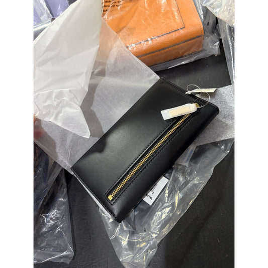 ORIG & IMPORTED MK Jet Set Travel Signature Logo Tri-Fold Black Studs Wallet