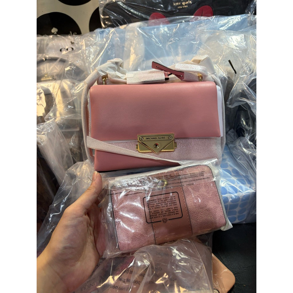 ORIG & IMPORTED MK Cece Extra-Small Mini Leather Crossbody Bag Pink