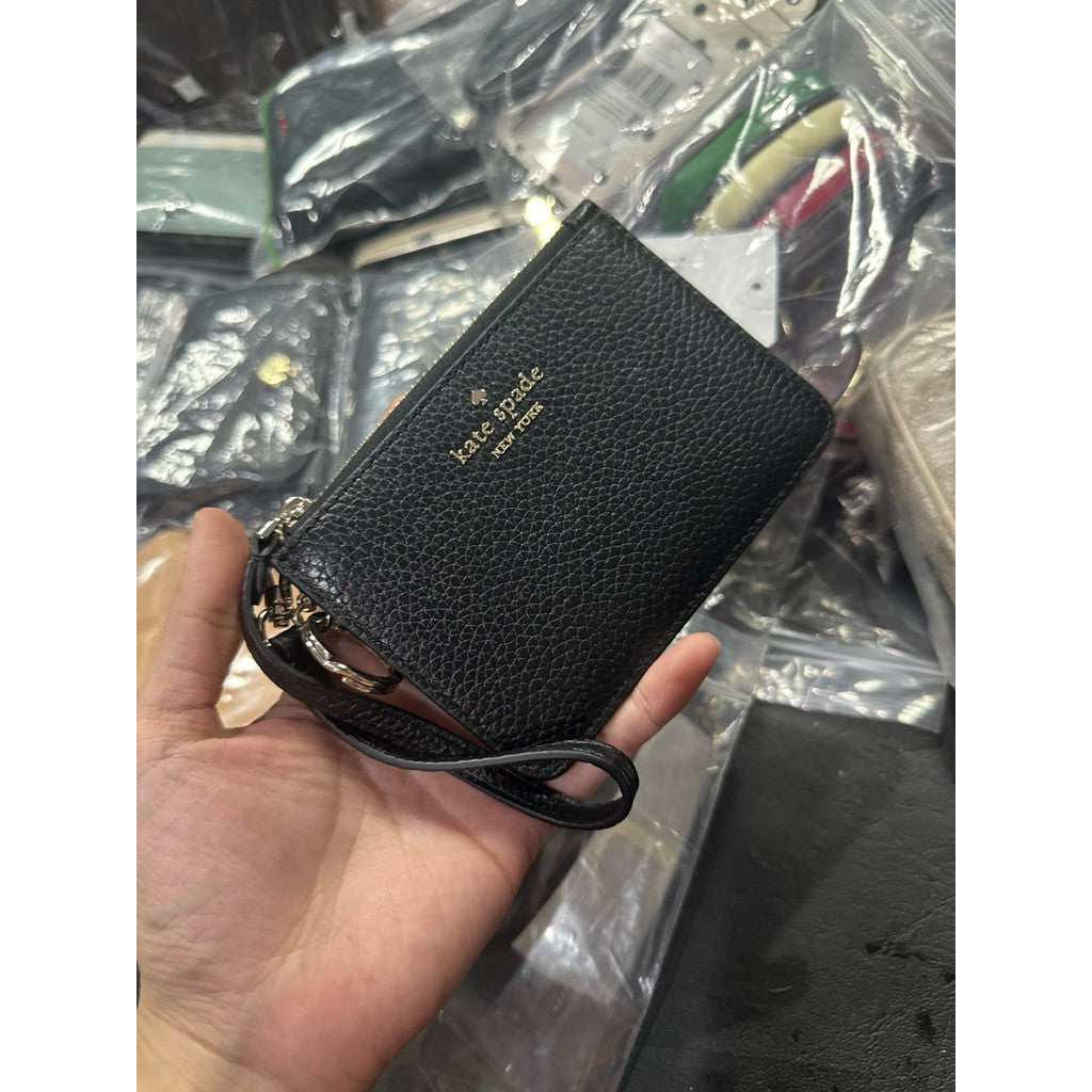 ORIG & IMPORTED KS Lena Small Card Holder Wristlet Black Wallet