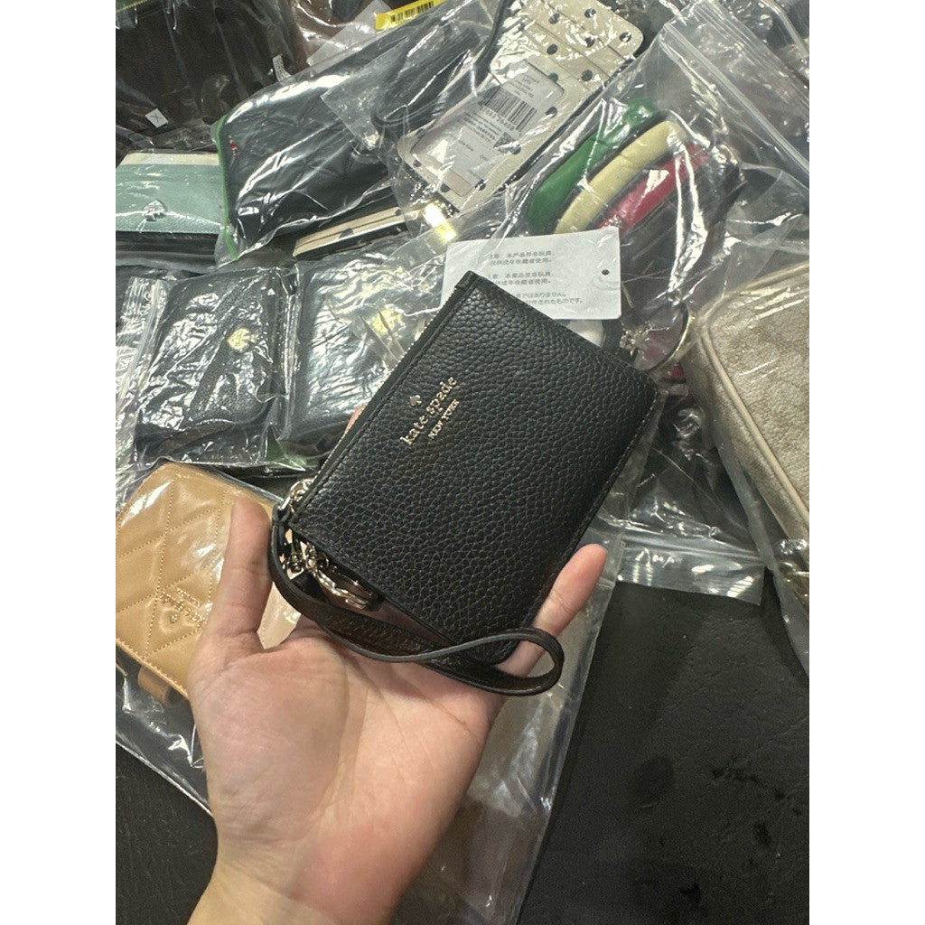 ORIG & IMPORTED KS Lena Small Card Holder Wristlet Black Wallet