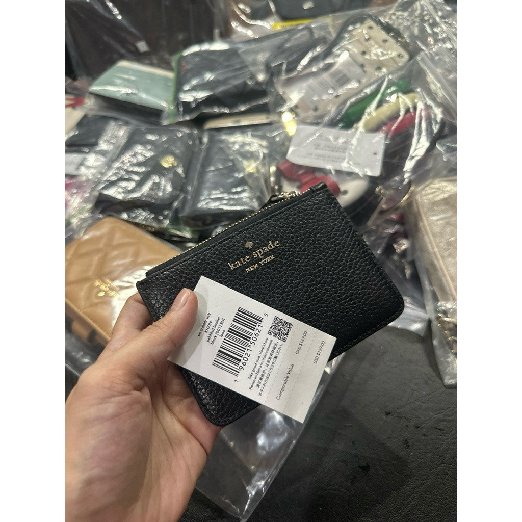 ORIG & IMPORTED KS Lena Small Card Holder Wristlet Black Wallet