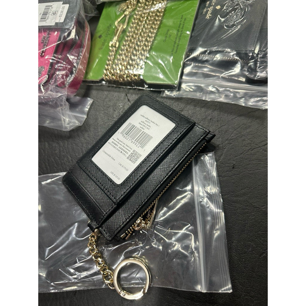 ORIG & IMPORTED KS Madison Small L-Zip Card Holder Wallet in Black