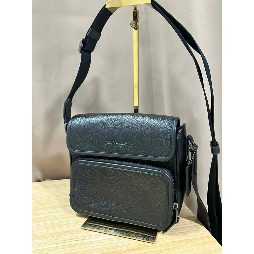 ORIG Preloved CCH Sullivan Flap Crossbody Men's Bag in Plain Black