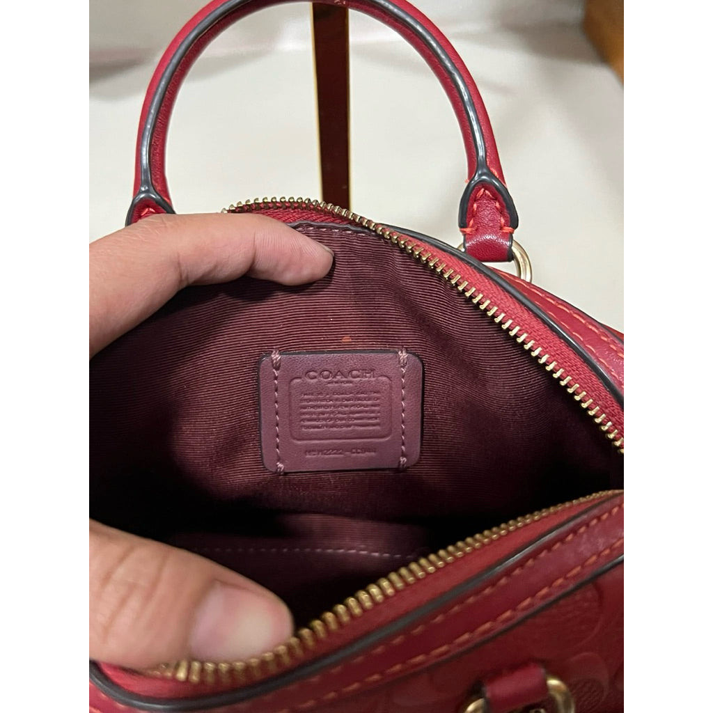 ORIG Preloved CCH Mini Rowan Crossbody Small Bag In Signature Leather Red