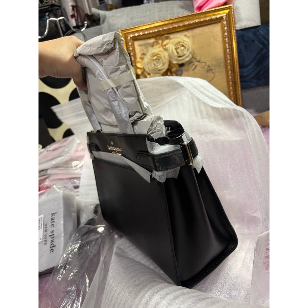 ORIG & IMPORTED KS Staci Medium Satchel Black Bag