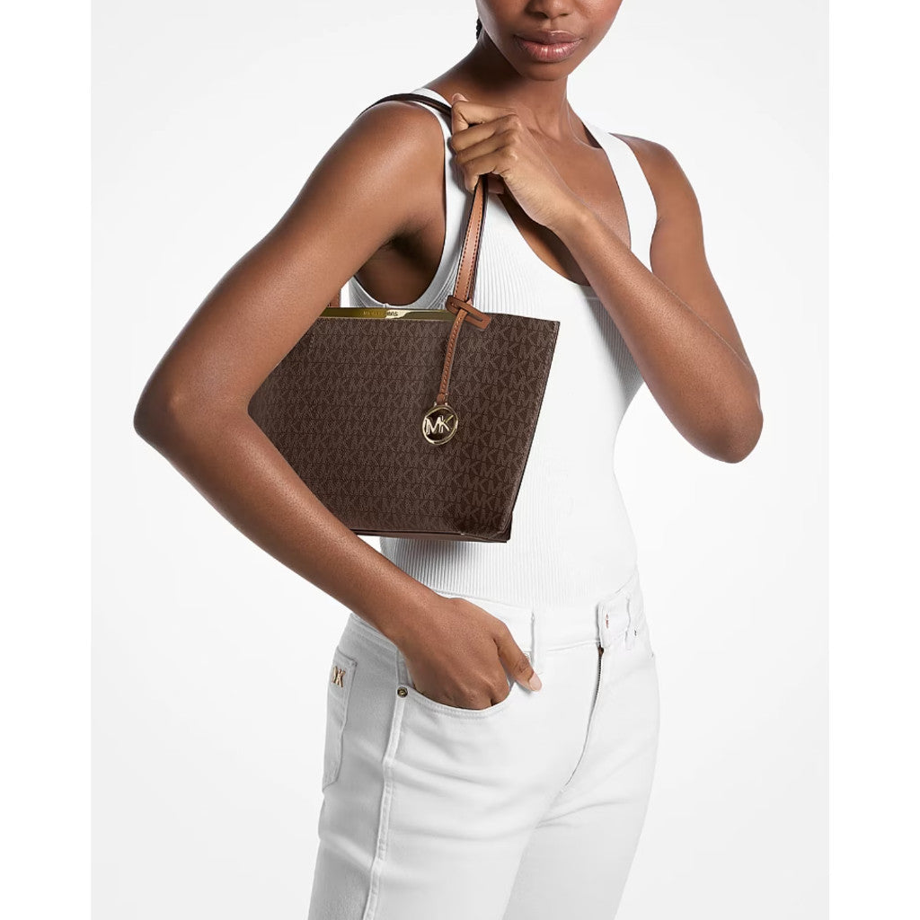 ORIG & IMPORTED MK Evelyn Small Tote Bag Brown/Taupe/Black