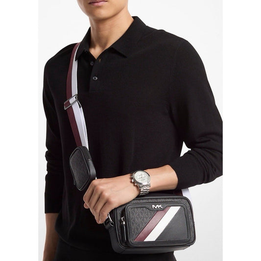 ORIG & IMPORTED MK Rivington Striped Logo Camera Men's Bag with pouch