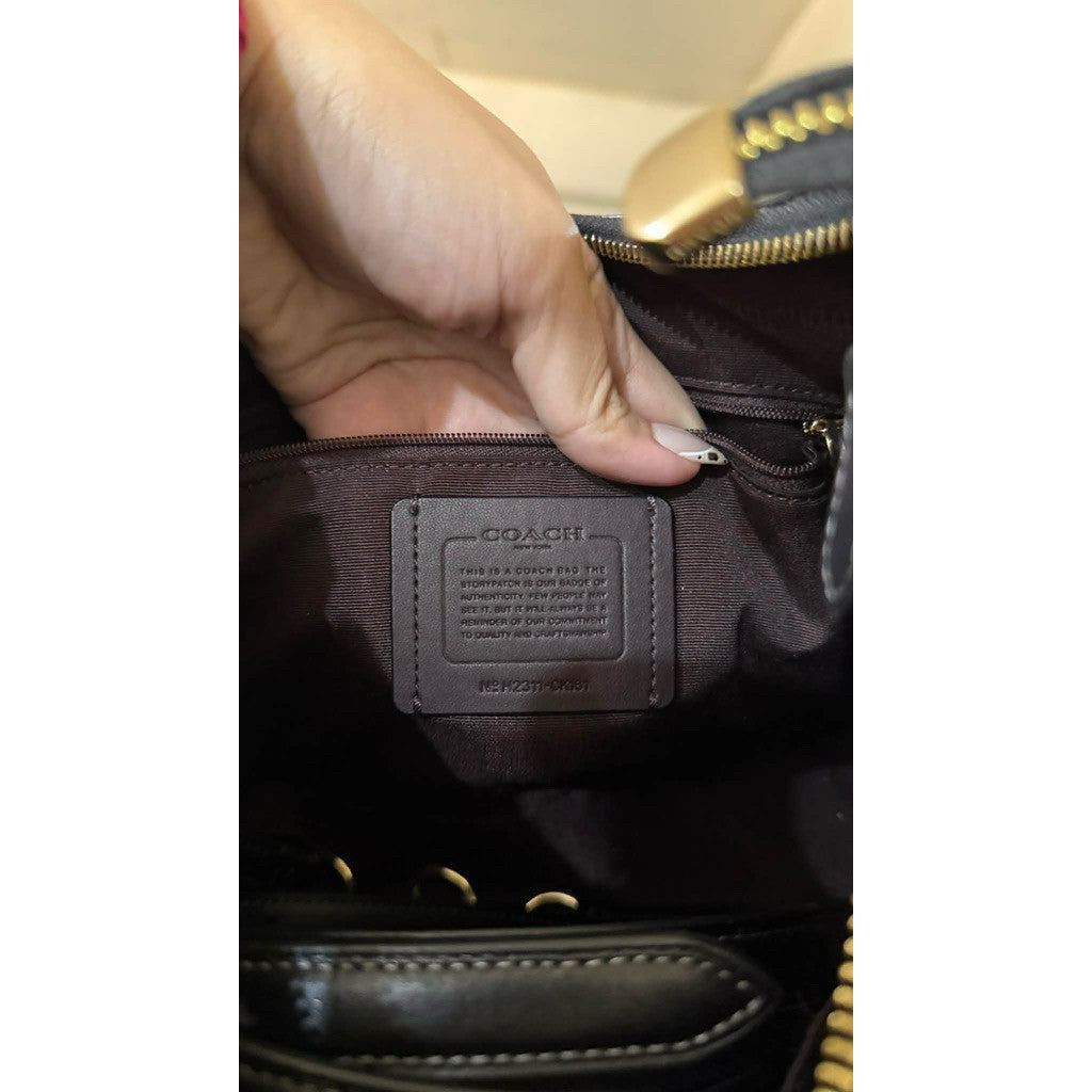 ORIG Preloved RARE CCH Teri Hobo Brown Bag In Signature Canvas